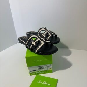 NWT Sam Edelman Bay Multicolor Slide Sandal
Modern Ivory/Black Leather